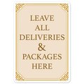 Signmission Covid-19 Notice Sign - Leave All Deliveries & Packages Here Fancy, VSNS190021 OS-NS-P-1014-25522